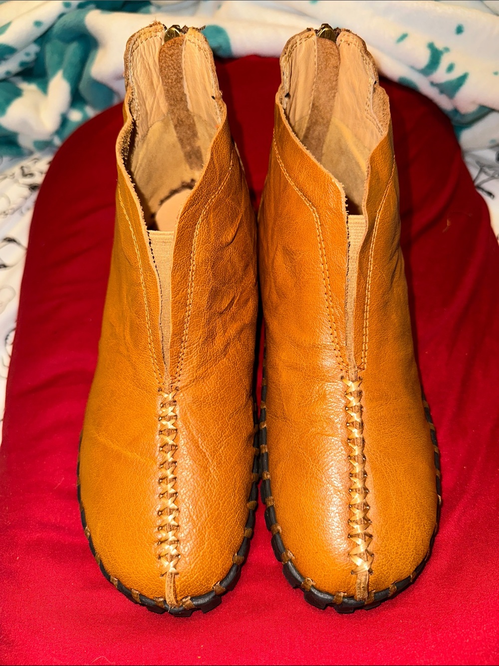 bernie mev. Cognac Leather Slip-On Ankle Shoe